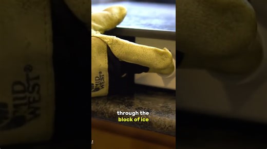 Testing whether a hot wire can cut through solid dry ice