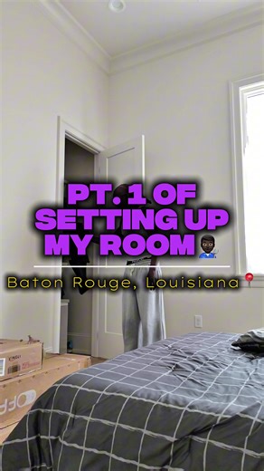 Pt. 1 of Setting Up My Room👨🏿‍🔧 #bed #toosii #lsu #louisana #batonrouge