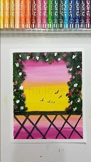 🎨 Easy Road Painting | Oil Pastel Art Tutorial