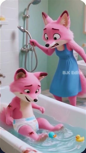 Sad Pink Fox Story: Dad Saves Crying Baby from Evil Teacher - Emotional AI Animation