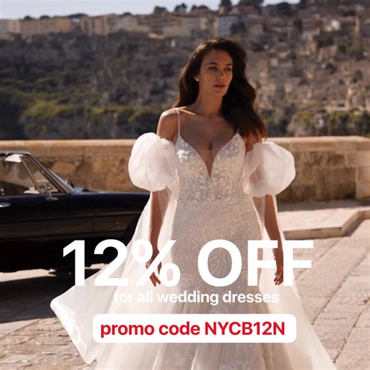  HOT FALL OFFER! 12% OFF all wedding dresses with promo code...