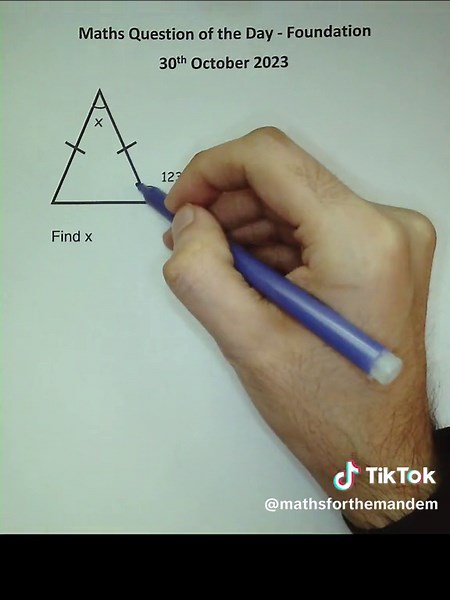 Finding X in a Triangle | Foundation Maths Question