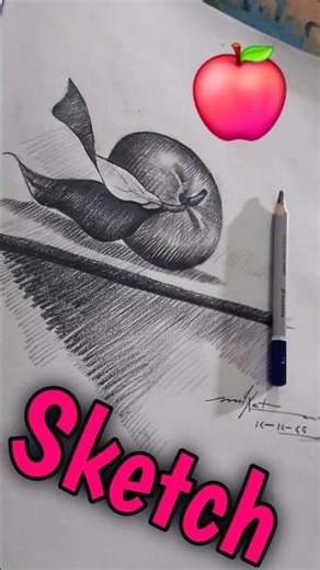Apple Pencil Sketch | Shading Practice | PENCIL SKETCH #artshorts #art #artistlife #sketch