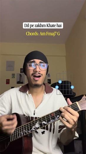 Dil pe Zakhm Khate hai Guitar Lesson | 3 Easy chords 😳 #shorts
