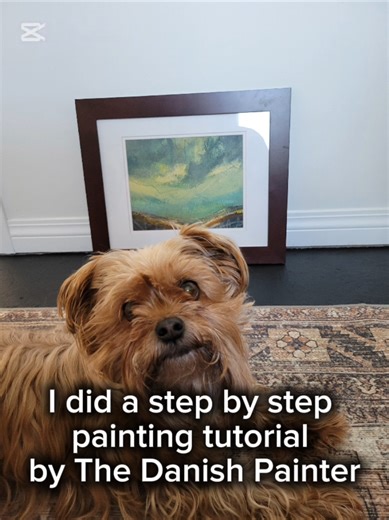 I tried a step by step tutorial by The Danish Painter @thedanishpainter #abstractlandscape