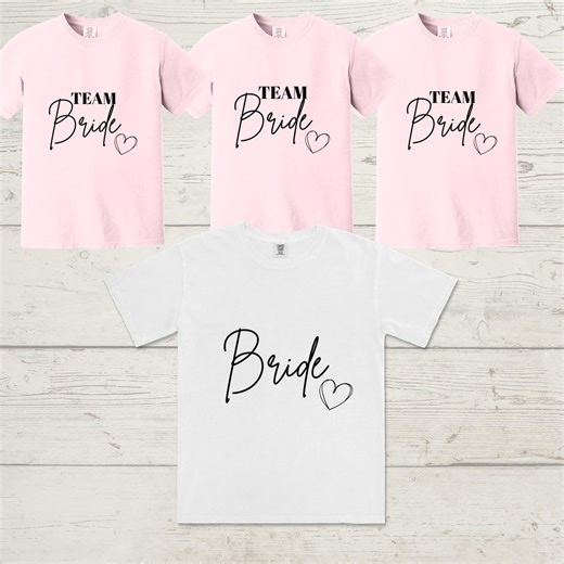 Bride and Team Bride Shirts, Bachelorette Party Shirts, Bridal Party Tees, Bridesmaid Gifts, Wedding Party T-shirts, Minimalist Bride Shirt - Etsy