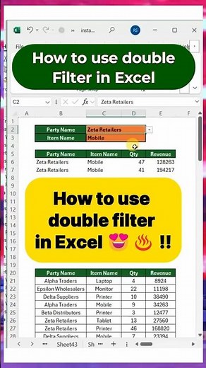 How to Use Double Filter in Excel #excel #msexcel #exceltutorial #exceltips