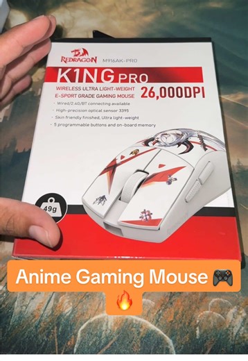 Level up your setup 🎮🔥 This ultra-light anime gaming mouse is built for speed, precision, and style! ⚡ 42G lightweight design for quick flicks 🎨 Anime-inspired design for unique setups 🎯 26K DPI sensor for pro-level accuracy 🖱️ Fully programmable buttons & DIY keybinds #gaminggear #anime #pcsetup #tiktokshop #dealsforyoudays