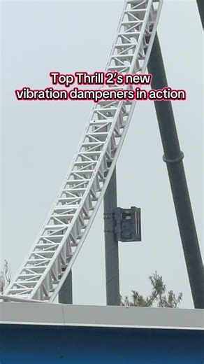 Top Thrill 2’s new vibration dampeners in action. #fyp #cedarpoint #topthrill2 #rollercoastertiktok #topthrillbrothers #viral