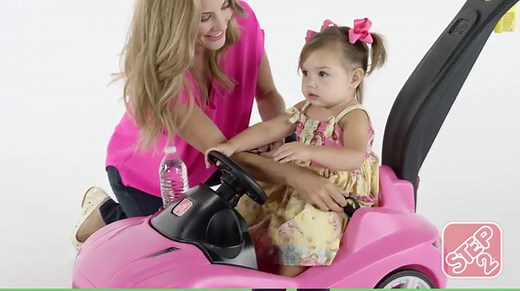 Step2 Whisper Ride Cruiser Kids Push Car, Ride On Toy, Stroller Substitute, Includes Seat Belt & Horn, Made of Durable Plastic, Max Weight 50 lbs., For Toddlers 1.5-4 Years Old, Blue