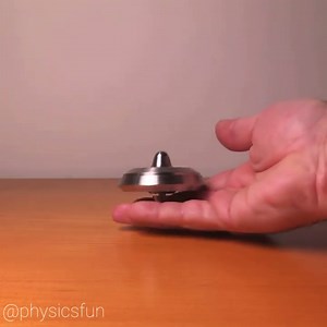 physicsfun on Instagram: "Hybrid Gyroscope Top: the Advanced Gyro is a unique design by @physicshack and in defiance of gravity this gyroscope can hang from a string attached only at one end. No pull cord needed, this unique design spins up via friction with a working surface (thin cardboard works well) and applying a circular motion to bring the rotor up to 1000s of RPM. Machined from solid stainless steel this top weighs in at about half a kilo, providing inertia that produces long spin times.