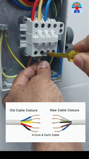 Electrical Cable Old and New Colour Code Connection #Colour code #electrical #shorts#wire #viral