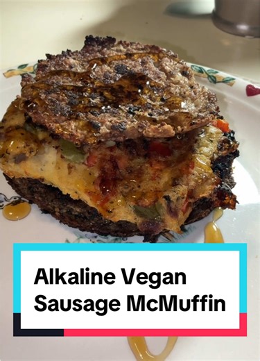 Alkaline Vegan Sausage McMuffin - Healthy Fast Food