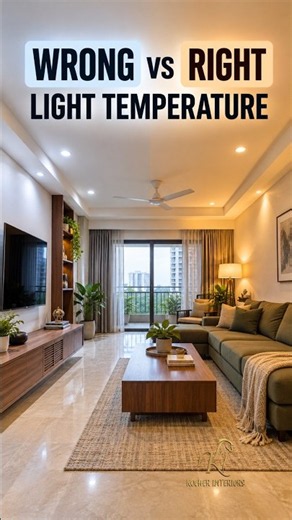 Wrong vs Right Light Temperature 💡 | Interior Lighting Tips #Shorts #home #interiordesign