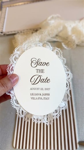 Save the Dates Inspired by Vintage Italian Lace #weddingstationerydesign #weddingstationery