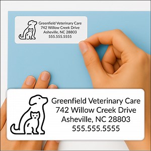 Return Address Labels for Animal Hospital, Veterinary Clinic, Dog Cat Shelter Rescue, White Custom Personalized Business Stickers - Etsy Canada