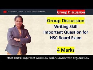 Group Discussion - Writing Skills - Class 12 HSC BOARD EXAM IMPORTANT QUESTION WITH SOLUTION