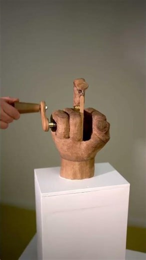 the finger 2025 . . . #thefinger #finger #art #kinetic #kineticsculpture #woodworking #wood #viral