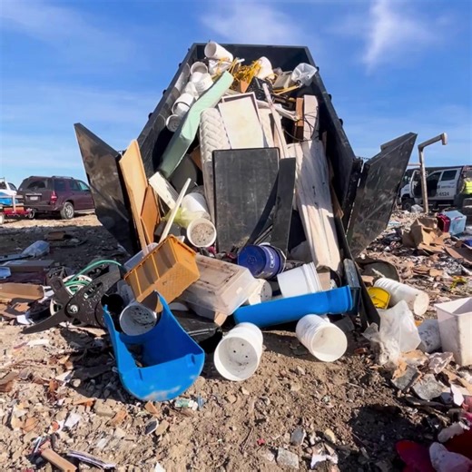 A full dumpster load hauled by 2 Women With A Pickup Truck And Trailer Too LLC | 2 Women with a Pickup Truck and Trailer Too LLC