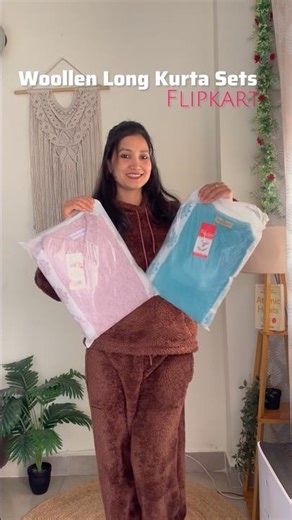 Woollen long kurta and plazzo| Winter kurta set| ‪@flipkart‬