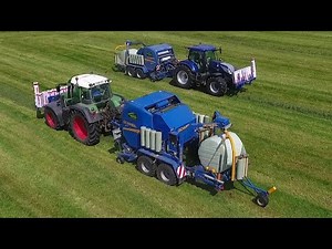 Two Goweil Baler-Wrapper Combination | New Holland Blue Power & Fendt