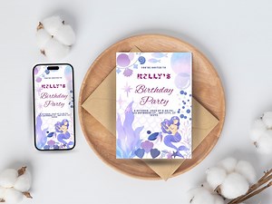 Mermaid Birthday Invitation: Editable Template, Under the Sea (digital Download) - Etsy