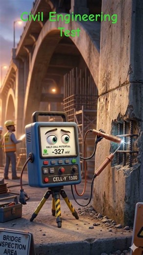 Half cell potential method used to evaluate the corrosion condition of reinforcing steel #civil