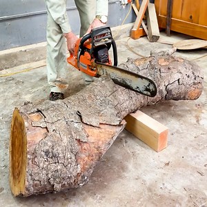 An Old Carpenter's Experience Turned A Tree Trunk Picked From A Firewood Pile Into A Masterpiece Worth Thousands Of Dollars | Woodworking Skill