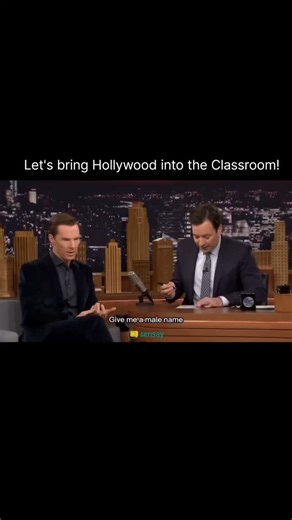 Fame & Icons Daily on Instagram: "🎭 Have you seen Benedict Cumberbatch × Jimmy Fallon’s hilarious improv skit yet?! Benedict randomly picked adjectives, nouns, and interjections — and together they turned them into an absurd interrogation scene. Every line is pure comedy gold 🤣 🎓 Teachers, try it too! Let students improvise with random words to boost confidence and fluency ✨ 👉 Want to know how to start? Check out the full classroom activity on our blog! https://reurl.cc/9nge5v 🎬 Video sourc