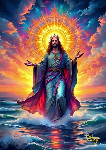 THE SUN OF GOD **The Sun of God. https://www.youtube.com/watch?v=faqd-Wjv0LI #encantaria #santeria #sun #god #jesus #christ #sacred #original #delsoley #soley #christian_reggae_rock #reggae_rock #poster #ethereal #eso #mystical #catholic #mixed #sea #ocean #illustration #waters #orishala #oxala #obatala #enchanted #conceptual #gnose #gnostic #saint #enigmatic #orisha #impressionism #solar