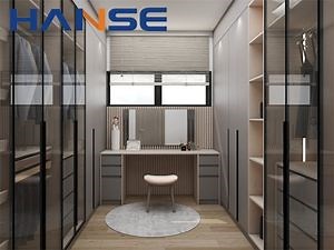 [Hot Item] Custom Modern Glass Door Closet Set Systems Luxury Bedroom LED Light Walk-in Wardrobe Closets