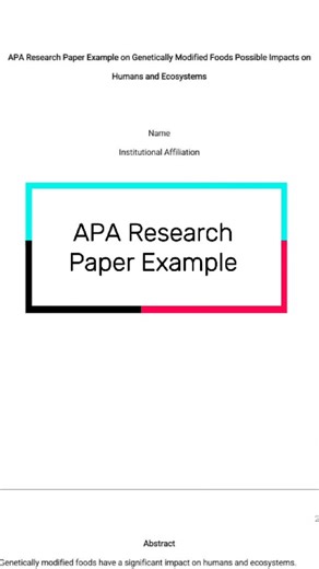 Professional Essay Writing on Instagram: "APA Research Paper Example on Genetically Modified Foods: Possible Impacts on Humans and Ecosystems #APA, #researchpapers, #example, #research, #study"
