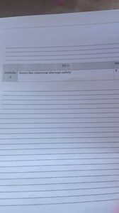 Activity 2: Describe chemical storage safety... | Filo