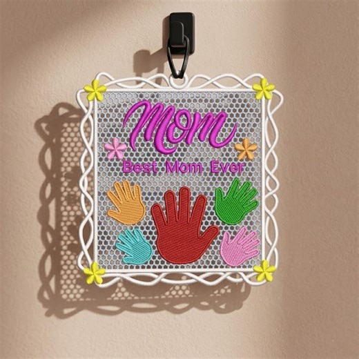 FSL Family Handprints Pattern for Mothers Day Embroidery Design (digital Download) 3size - Etsy