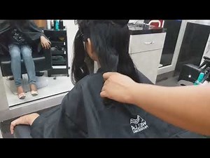 asmr hair cut long to very short hair cutting baby cut the girl was crying hair cut