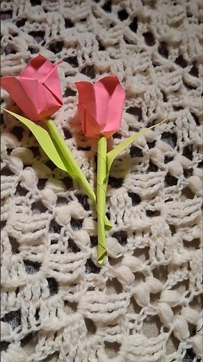 Sticky-note tulips tutorial ೀ🌷༯ #diy #origami #papertulip