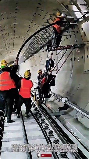 Subway Tunnel Cable Installation Tool Harnesses Teamwork and Mechanical Precision #ToolHolder