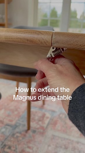 With easy sliding mechanism, the Magnus extension dining table is made for entertaining family and friends. #furniturestore #losangeles #iconbydesign #solidwoodfurniture #extensiondiningtable