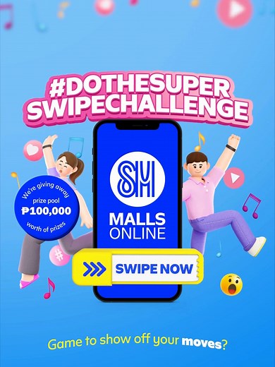 Let’s discover the hottest deals from your favorite brands at SM and SWIPE to the newest dance challenge by #smmallsonline app! Join the fun and #DotheSuperSwipeChallenge for a chance to win from our prize pool worth ₱100,000 of SM Gift Certificates and SMO app vouchers! 🎶✨ Join here https://gosm.link/DotheSuperSwipeHTC Discover the best deals at SM with the SMO app! Get it here https://click.smmallsonline.com/DFqS/2j1rx0fr