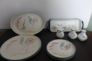 Vintage Denby Rooster Flair Ceramic Dishes. CHOOSE From Dinner Plate, Dessert Plate, Serving Dishes, Salt & Pepper, Bowl, Mint, Replacement - Etsy