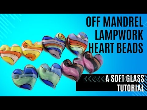 Lampwork Heart Beads, A Soft Glass Tutorial for Off Mandrel Beads Using a Tungsten Poker