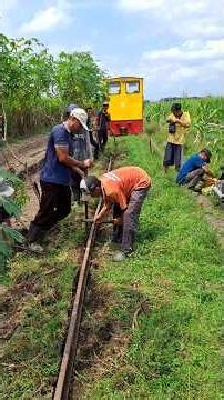 Rail repairs before the lorry train passes over