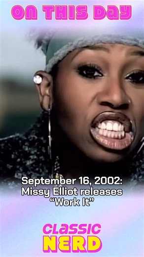 23 years ago TODAY, Missy Elliot taught us how to flip it and reverse it when she released “Work It” in 2002! The song was the lead single from her fourth album, and one of many collaborations with her producer Timbaland. It climbed all the way from 75 to second on the Billboard Hot 100, won a Grammy and became her most successful single. #nostalgia #musichistory #00s #00smusic #y2k | Classic Nerd