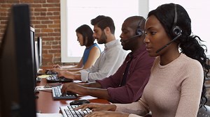 Staff At Desks In Customer Service Stock Footage SBV-310931811 - Storyblocks