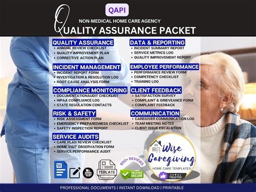 QAPI Bundle: Non-medical Home Care Business | 30 Compliant Quality Assurance Forms | MS Word | Printable - Etsy Canada
