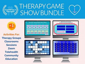Therapy Games | Group Therapy Activities | Game Show | Counseling Games | Kids, Adults & Teens | Coping Skills | SEL Skills | Telehealth - Etsy