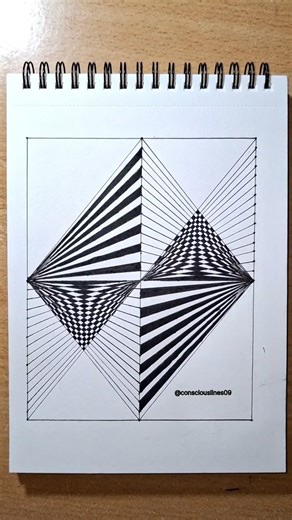 Mesmerizing 3D Illusion Drawing | Satisfying Line Art 😍🔥