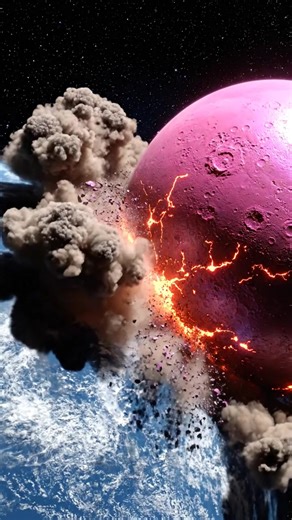 Pink planet collision with earth #earthimpacts | Earth Impacts