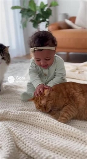 Cats with cute Babies / #catvideos #babyshorts #viralshort