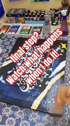 How To Varnish A Painting | Satisfying Art Process #shorts #artshorts #islamicshorts